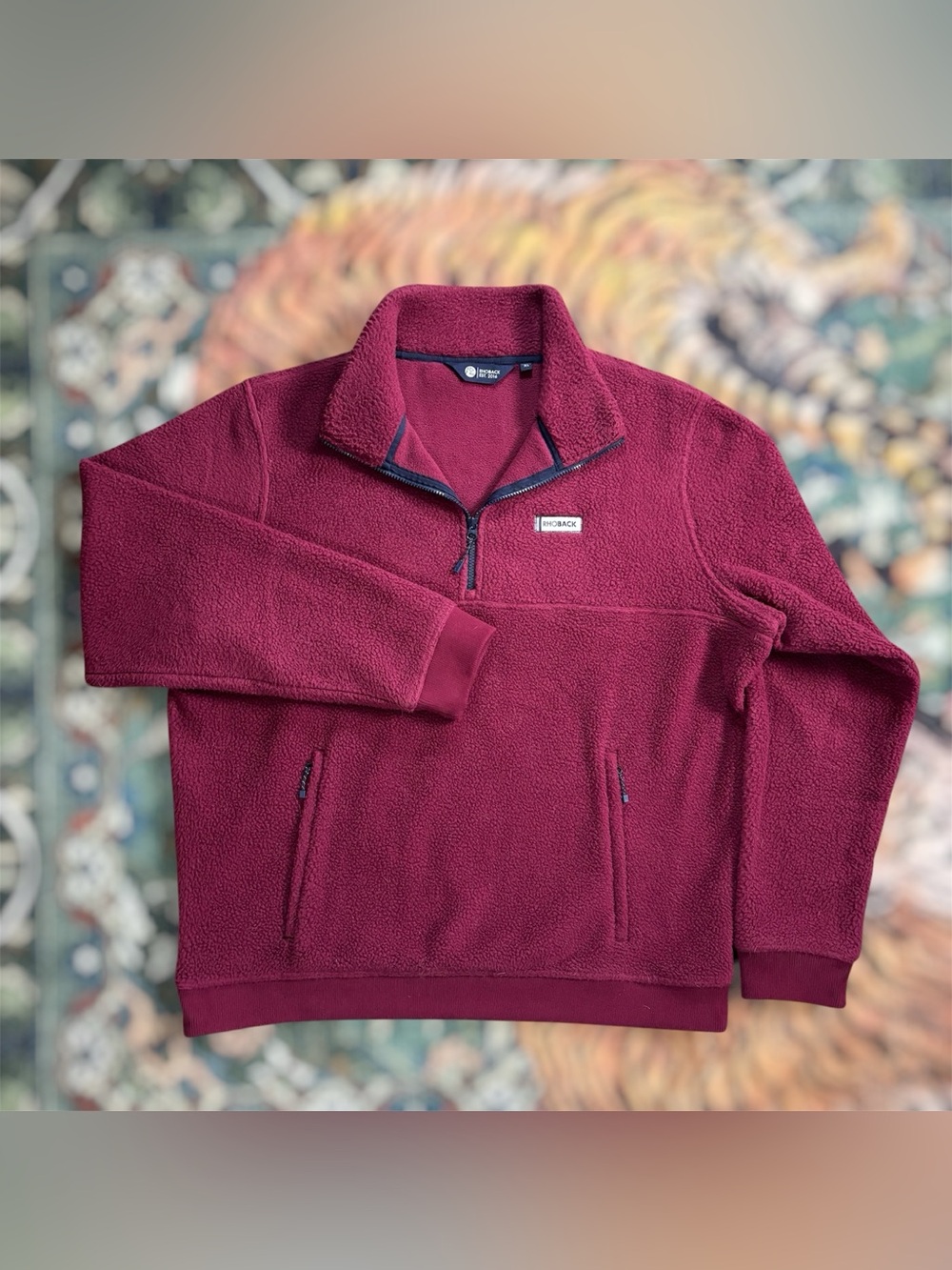 Rhoback Summit Fleece Pullover 1/4 Zip Jacket Burgundy Mens XL Outdoor Golf